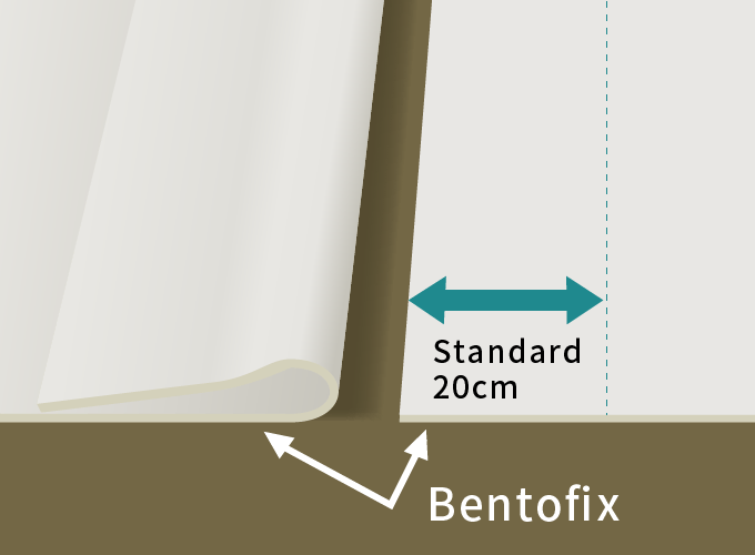 Reserve a standard margin of 20 cm for overlapping